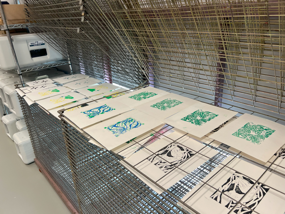 Student‘s artwork created by the RISOGRAPH